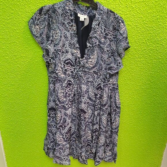 Blue and White Patterned Dress - Picture 1 of 2